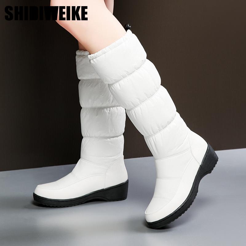 

2020 fashion New Winter Women Mid Calf Fur Snow Boots Fashion Boots flat Round Toe x271, White