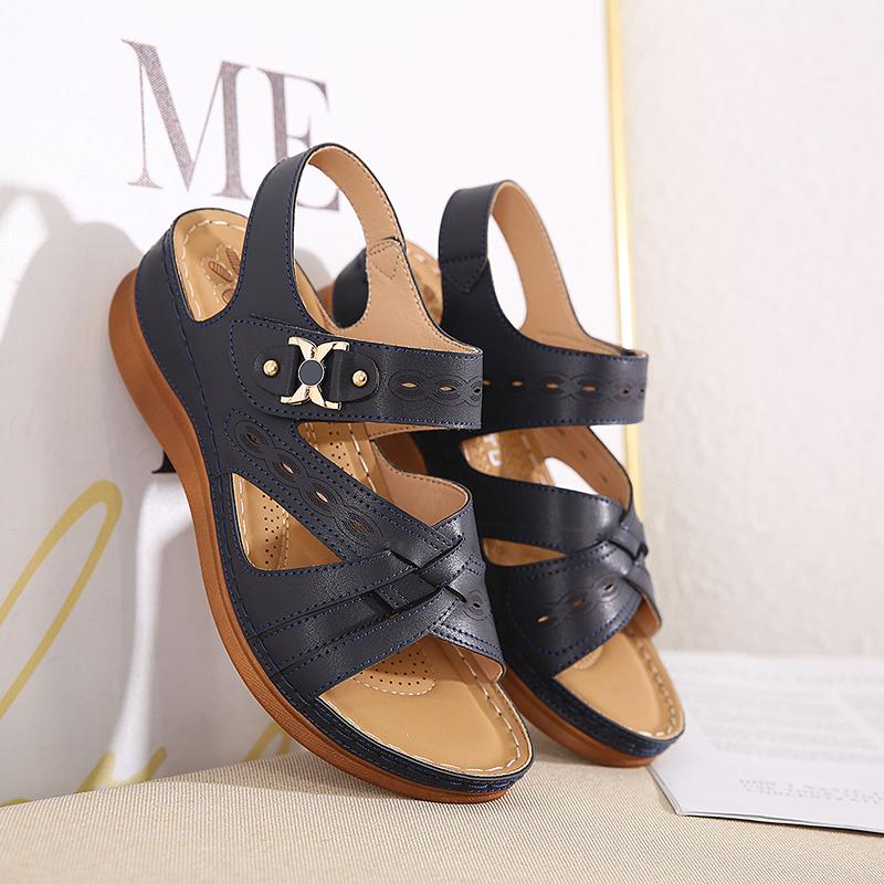 

New Women Summer Sandals Flat Open Toe Non-slip Shoes woman Casual Platform Ladies Gladiator Office Party Sandals, Beige