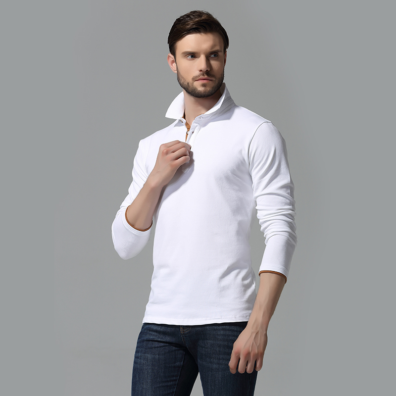 

2021 New Clothing of Solid Men's Shirt Sleeve Long Breathable Polo Shirts Quality C2 Z3YQ, Blue collar.