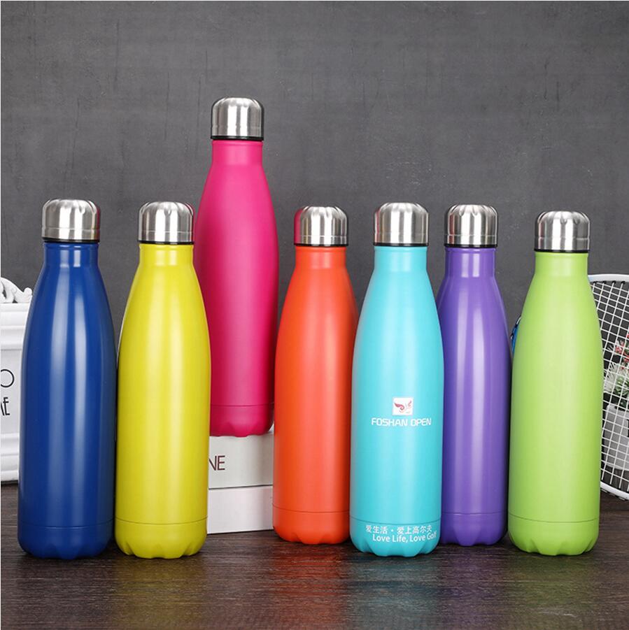 

500ml Thermos Bottle Stainless Steel Vacuum Insulated Water Bottle Flask Cola Drinkware Travel Mug Thermo Cup Sea Shipping DDA771
