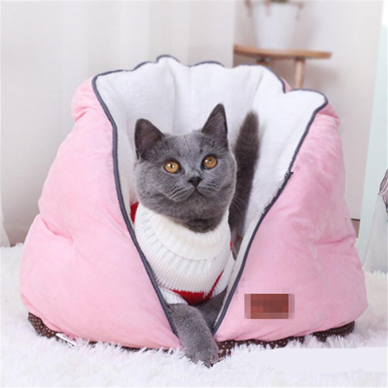

Warm Cat Cave House Pet Bed Pet Dog House Non-slip Cat Bed Winter Soft Puppy Kitten Basket Kennel Sleeping Bag