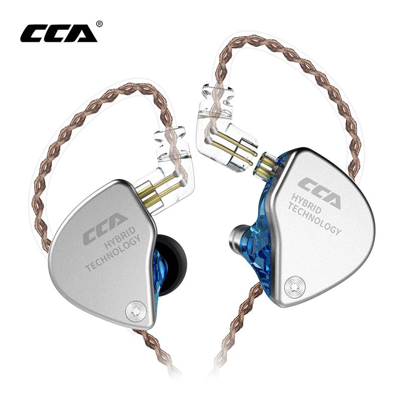 

CCA CA4 en 1DD + 1BA auriculares hibridos en el Monitor de oreja 4 unidad de conduccion Cancelacion ruido para correr auricul, Black