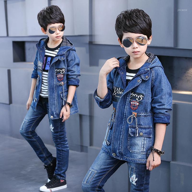 

Childrenswear Spring Clothing BOY'S Coat 2020 New Style zhong da tong Handsome Denim Windbreaker Children Fashion chun qiu zhuan1, Denim blue