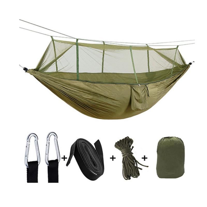 

Outdoor Parachute Cloth Hammock With Mosquito Net Ultra Light Nylon Double Outdoor Camping Aerial Tent