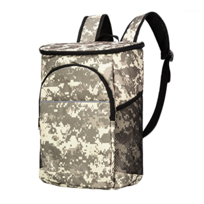 

18L Zipper Outdoor Camping Hiking Carrier Oxford Cloth With Handle Picnic Backpack Wear Resistant Rucksack Insulated Cooling1, Black