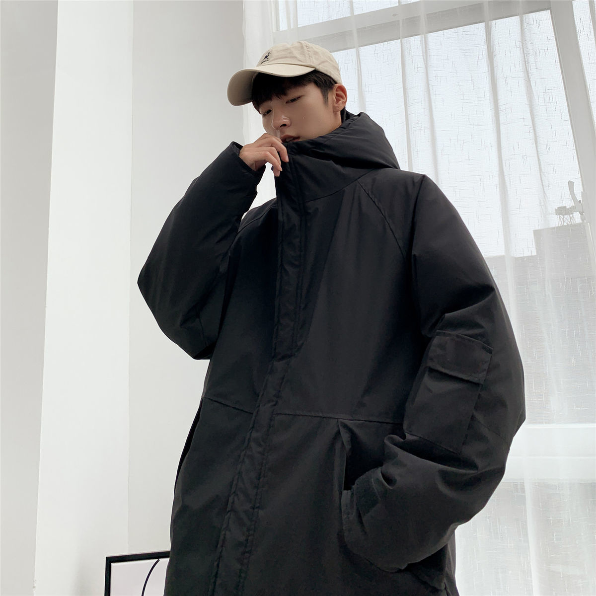 

Clothing 2021 Cotton-quilted Winter New Work Great Cotton-padded Young Men's Clothes OM75, Black