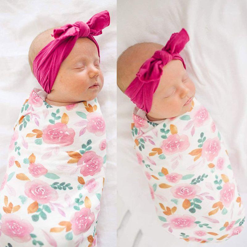 

Popular 2Pcs Newborn Baby Receiving Blanket + Hat Set Swaddle Wrap Cap Kit Infant Sleeps1