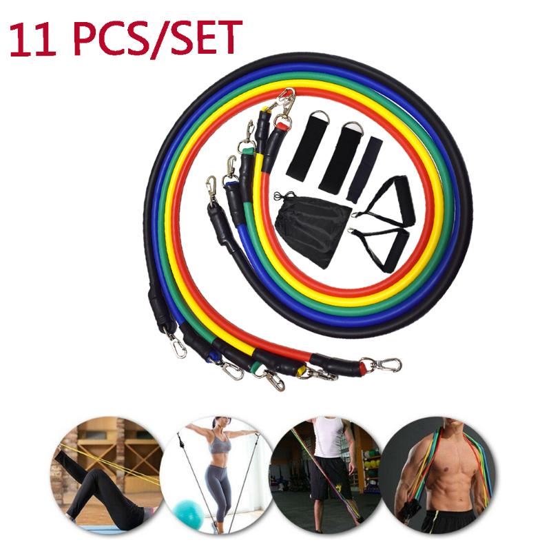 

1/11Pcs/set Resistance Bands Set with Foam Handles Bands Pull Rope Fitness Yoga Band Men Women Gym Training Workout Equipment