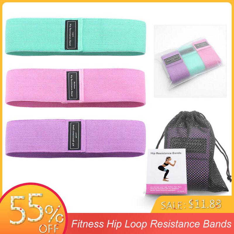 

3 Levels Fabric Anti Slip Circle Fitness Elastic Resistance Bands for Legs BuExercise Booty Hip Bands Wide Workout Loop