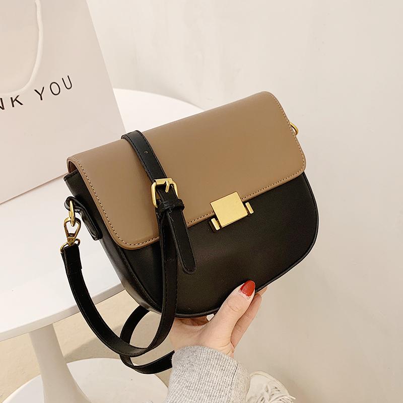 

VeryMe Fashion Simple Small Saddle Lady Pack Quality PU Leather Women Handbags Vintage Tote Female Shoulder Bags Bolsas Feminina, Black