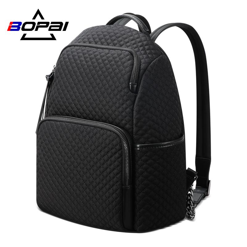 

BOPAI 2021 new fashion waterproof wild lightweight travel large capacity backpack ladies bags backpack women, Black