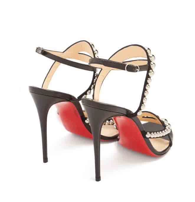 

2022 sandals shoes Red Bottom High Heels Galeria stud-embellished leather, Black