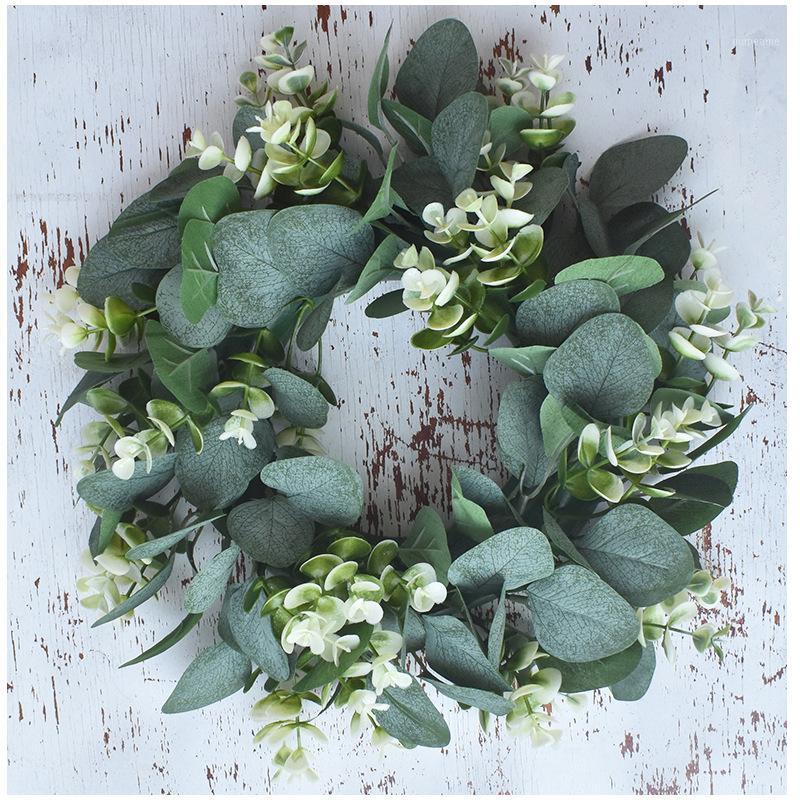 

Home Garland Door Wreath Greeny Artificial Wreath Simulated Flower Eucalyptus Door Window1, As pic