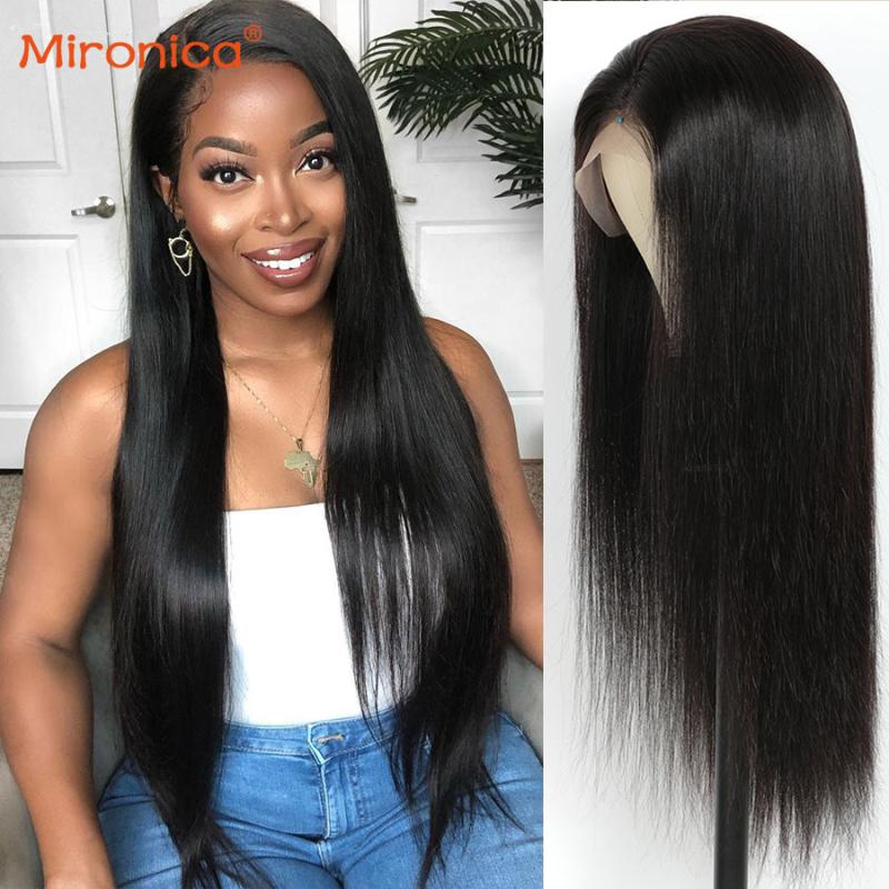 

28 30 Inch Straight Wigs Lace Front Wig Straight T-Part Wig Lace Closure Human Hair Wigs Pre Plucked With Baby Hair, As pic