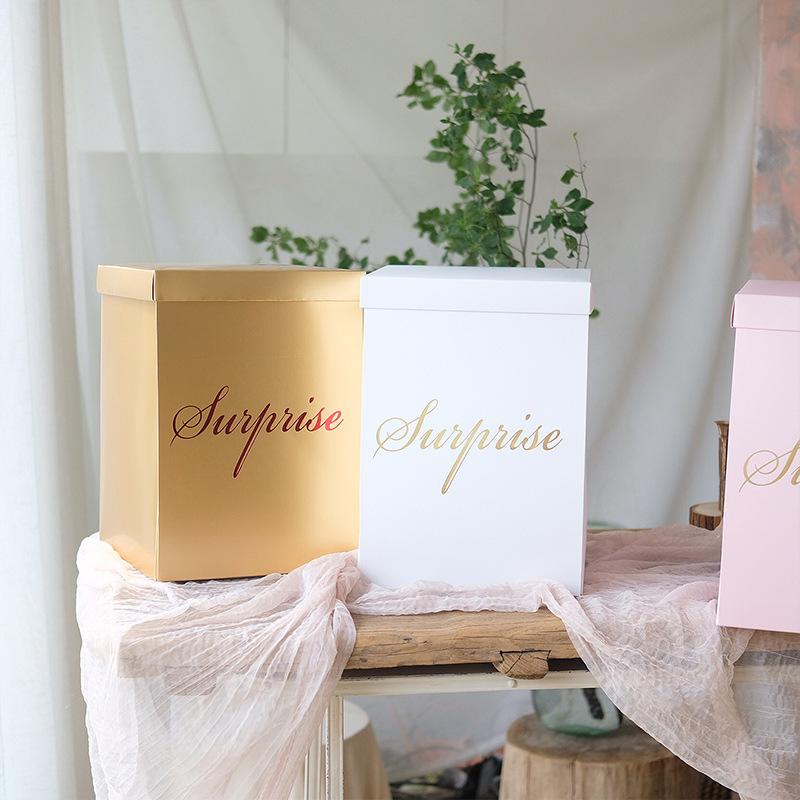 

1pcs/lot Birthday Surprise flowers paper gift boxes for girl friend birthday party cake balloon Surprise gift box decor supplies