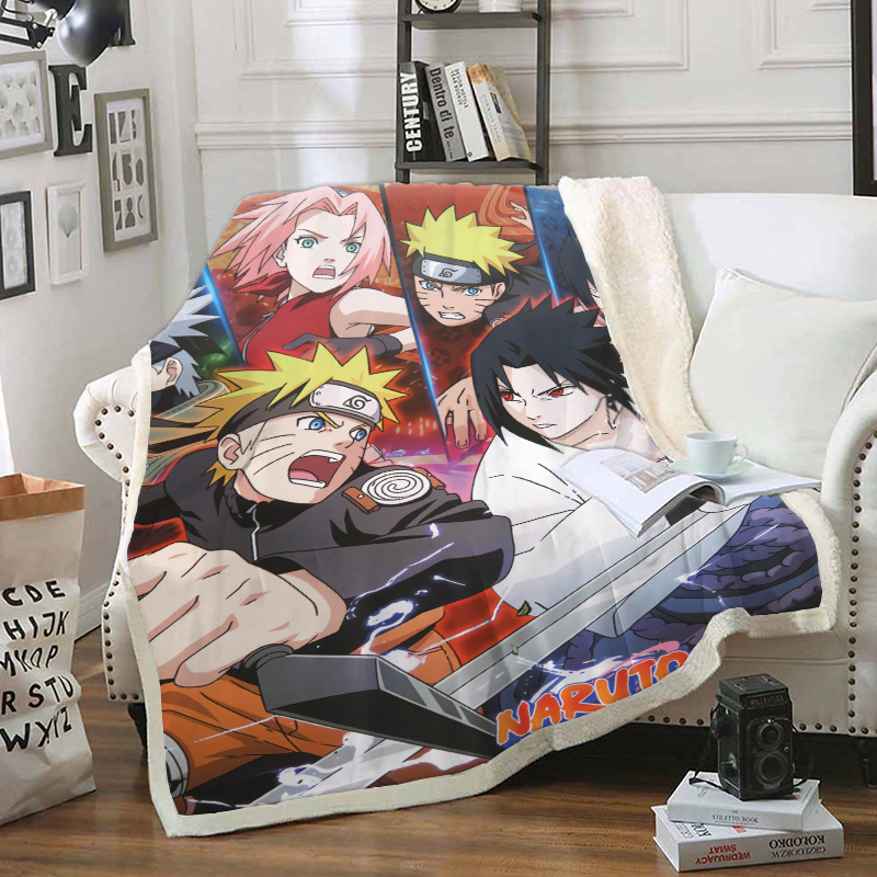 

3D Anime Naruto Funny Character Blanket Print Sherpa Blanket on Bed Home Textiles Dreamlike 201113