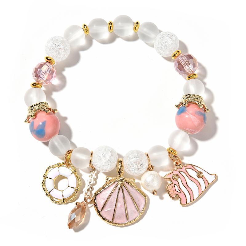 

Bohemian Strand Crystal Beaded Bracelets & Bangle For Women Fashion Fish Shell Boho Bracelet Bijoux Charm Pulseras Mujer Jewelry