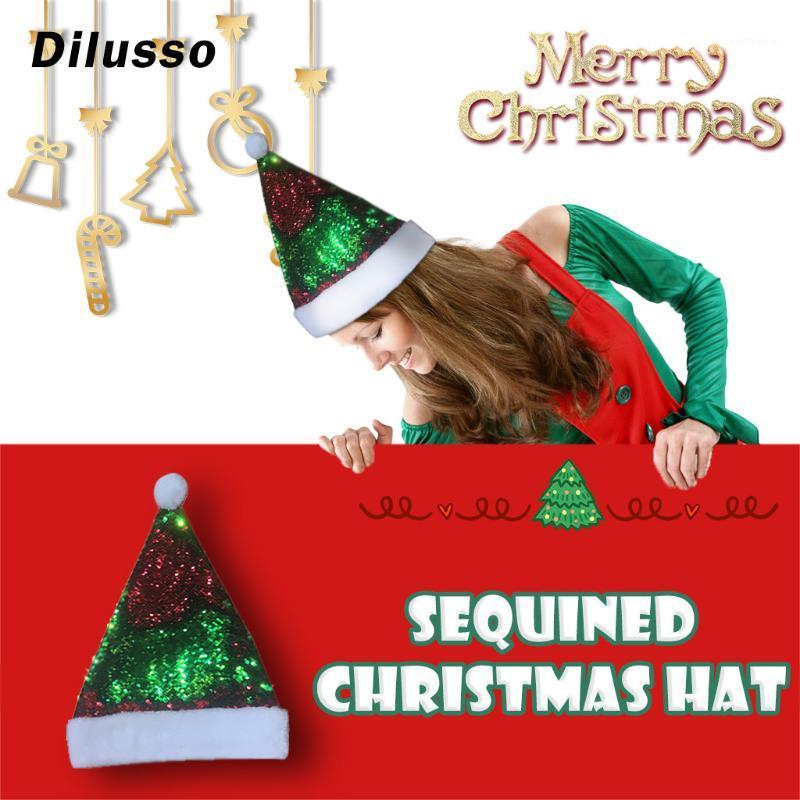 

Christmas Warm And Comfortable Plush Hats Sequins Christmas Hat Clown Breathable Hat Adult Unisex Hats#D31