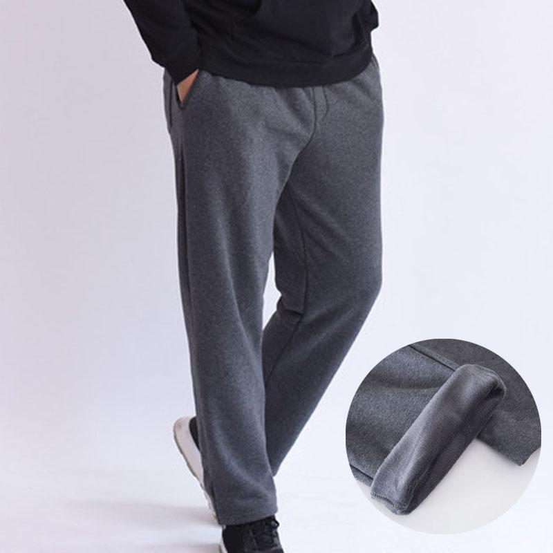 

Spring autumn fleece men pants casual 5XL 6XL 7XL waist 132cm plus size long pants men, Black