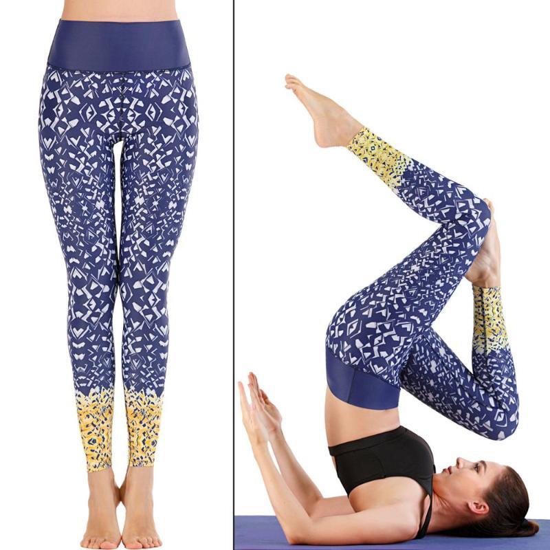 

yoga pants running sports fitness pants women printed leggings tight moisture wicking Quick Drying Training Trousers 11032