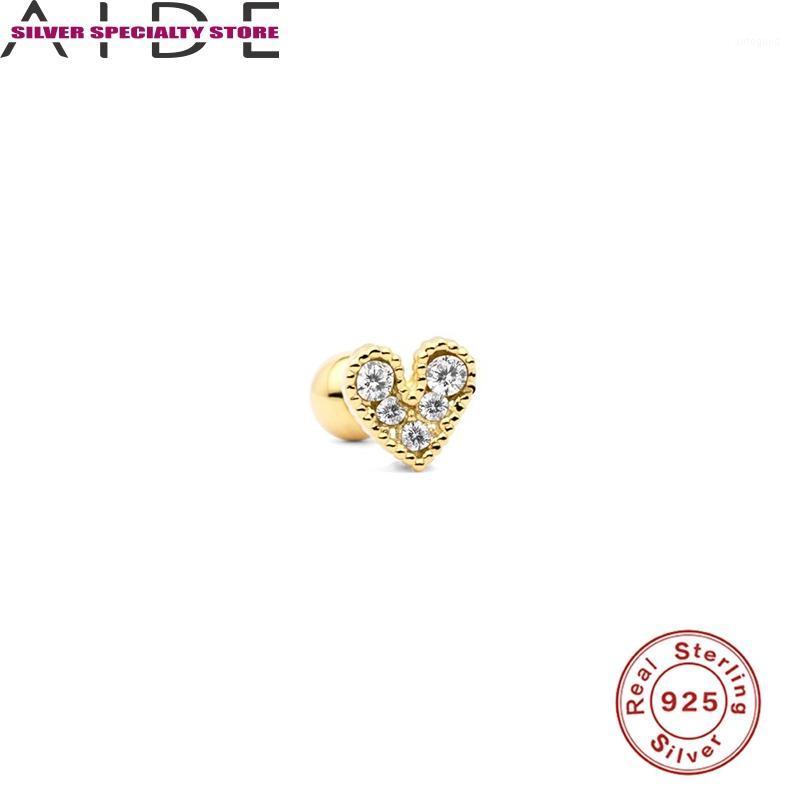 

Stud AIDE 1PCS Mini Heart Earrings For Women 925 Sterling Silver Trend Girl Jewelry Zircon Pendientes Bijoux1