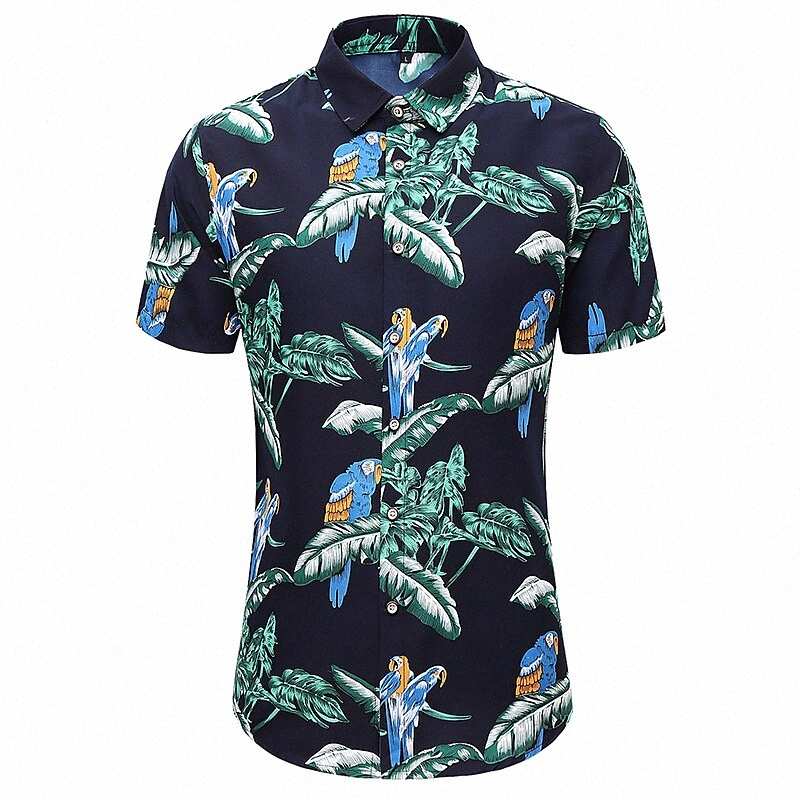 T-shirt pour hommes Autres impressions Bird Plus Taille Tableau Casual Imprimé quotidien Tops à manches courtes Hawaiian Vert Rouge / Été L8QK #