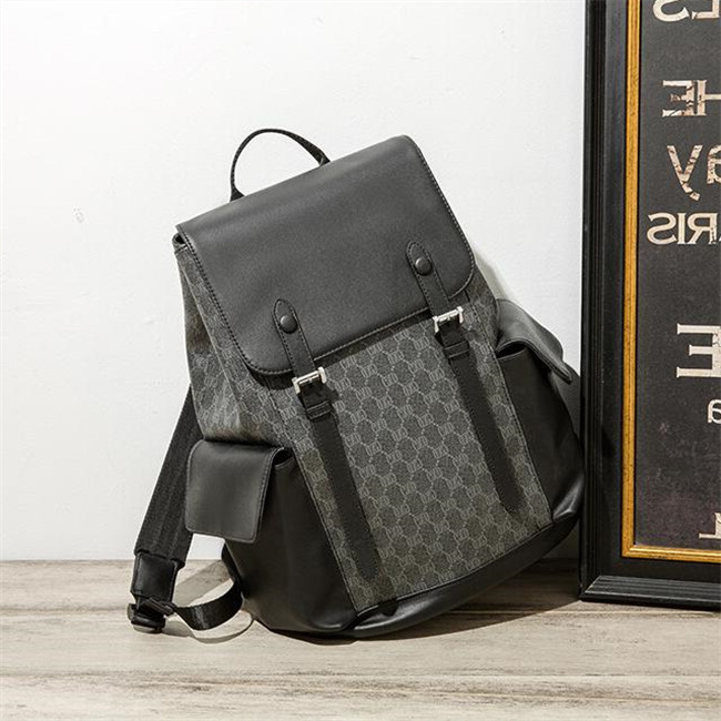 

Factory wholesale men brand shoulder bag street trend plaid leisure backpack large contrast leather handbag outdoor travel pocket decoration student backpacks, Gxd-4945