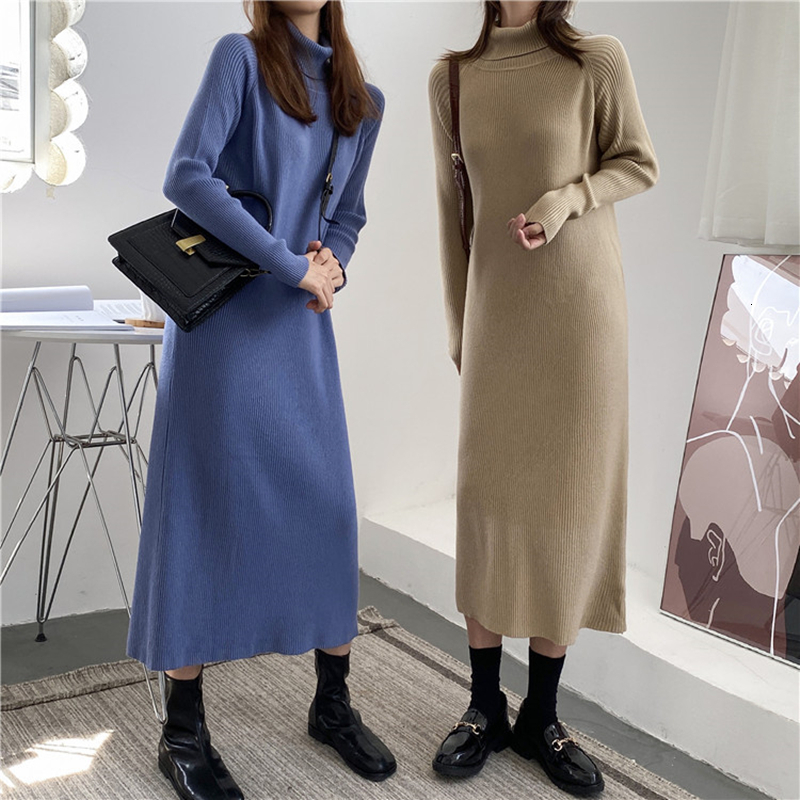 

2021 New Elegant Turtleneck Women Autumn Slim Female Sweater Winter Knitted Pullovers Vestidos Epeu, Apricot