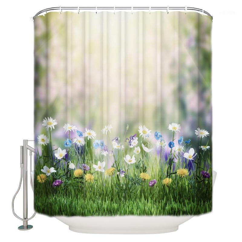 

Meadow Wildflower Spring Sunshine Shower Curtain Waterproof Polyester Bath Curtain1
