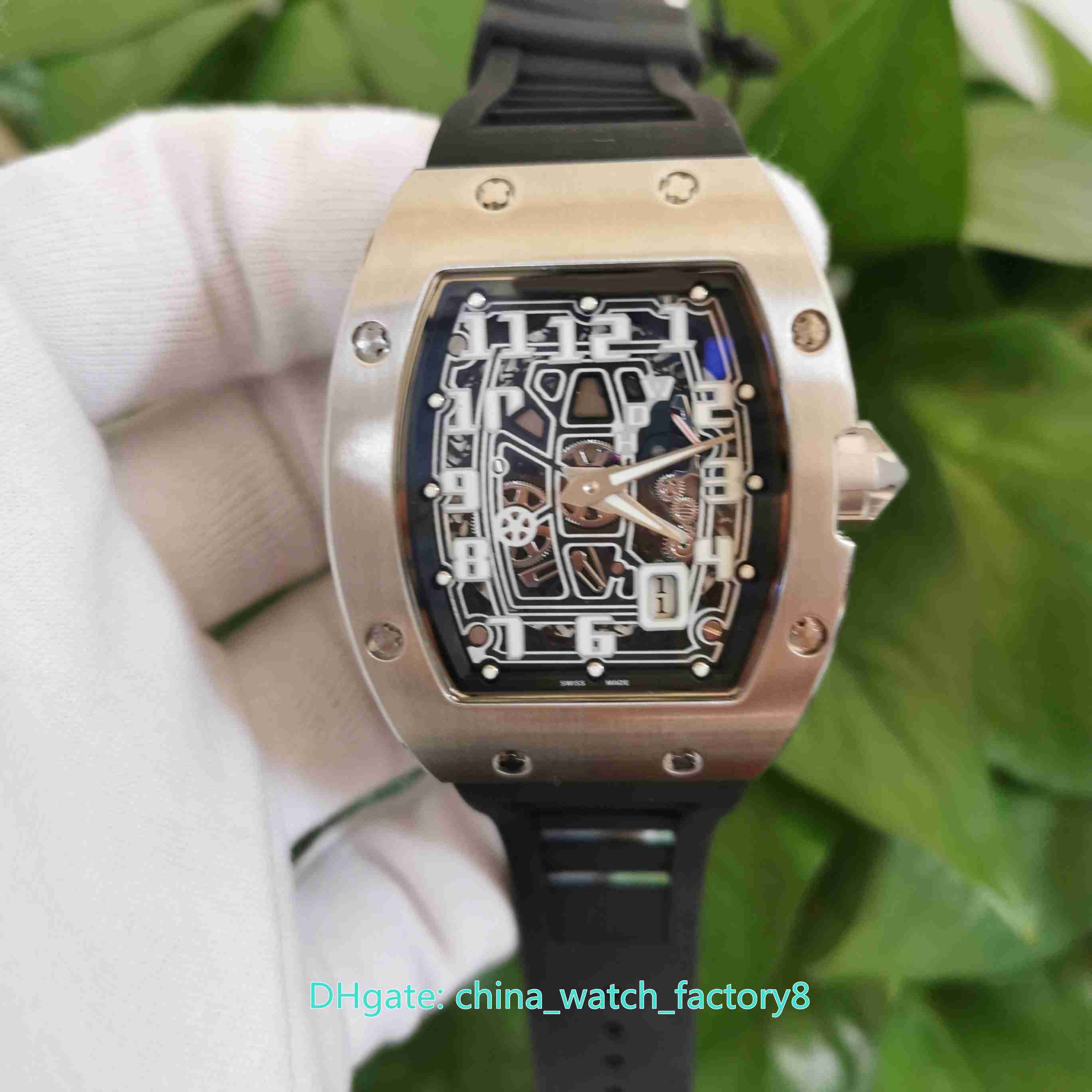 

Hot Selling Top Quality Watches 48mm x 37mm RM67-01 EXTRA FLAT Skeleton Stainless Steel Transparent Mechanical Automatic Mens Men's Watch Wristwatches, No box papers