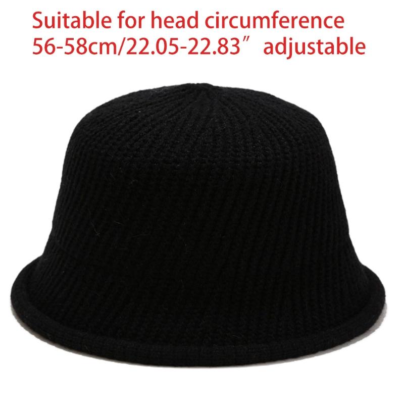 

Women Faux Wool Crochet Knitted Bucket Hat Rolled Short Brim Warm Fisherman Cap 449F, Yellow