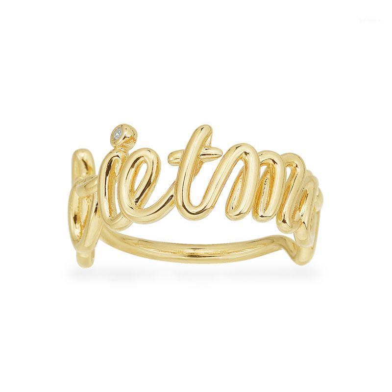 

SLJELY Fashion Real 925 Sterling Silver Yellow Gold Color Letter TOI ET MOI Ring Women Fine Couple Jewelry Gift1, Golden;silver