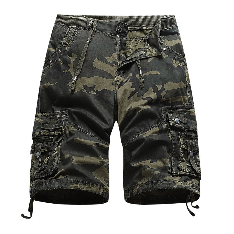 

Negizber 2021 New Male Summer Multi-pocket Shorts 100% Cotton Five Points Pants Camouflage Overalls H4mn, Deep camouflage