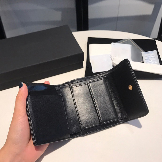 

10A top quality genuinel leather women coin purses with box luxurys designers wallet womens purese credit passport card holders, Black