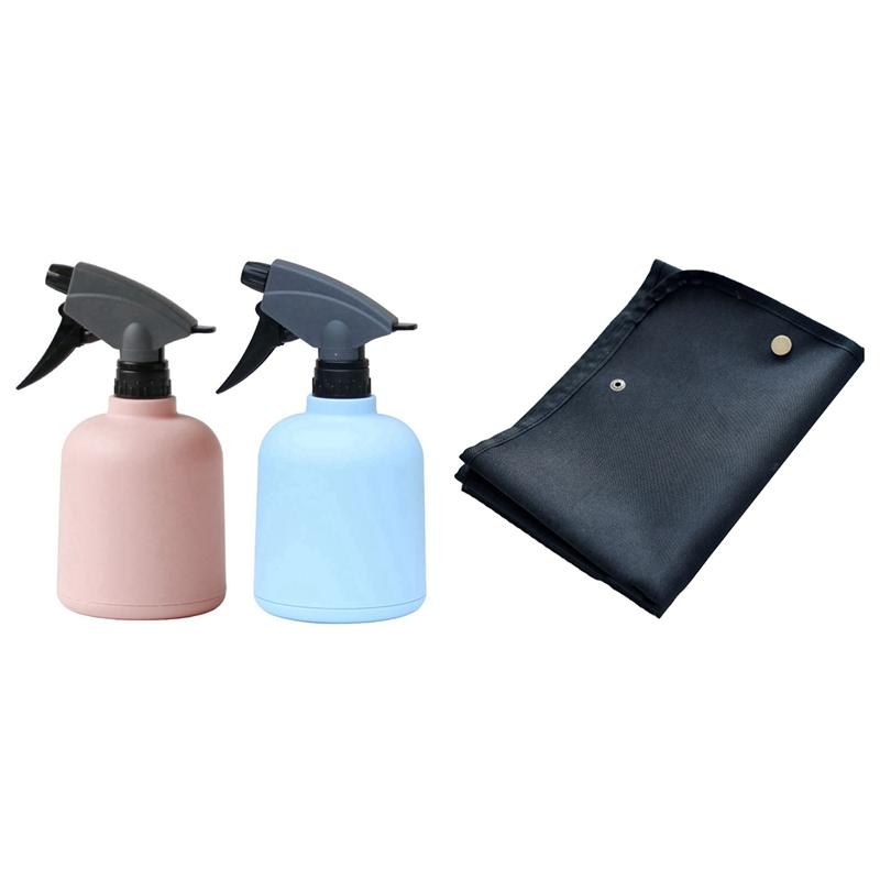 

2PCS Fine Mist Spray Bottle Indoor Plant Watering Can Water Sprayer 600ML & 1x Gardening Planting Pads, Pink blue black