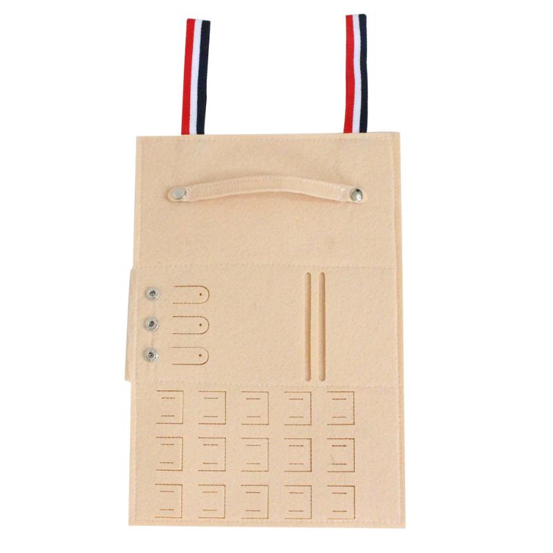 

Jewelry Roll Folding Rings Necklaces Protective Bracelets Felt Earring Elastic Band Accessories Travel Storage Bag Portable, Black