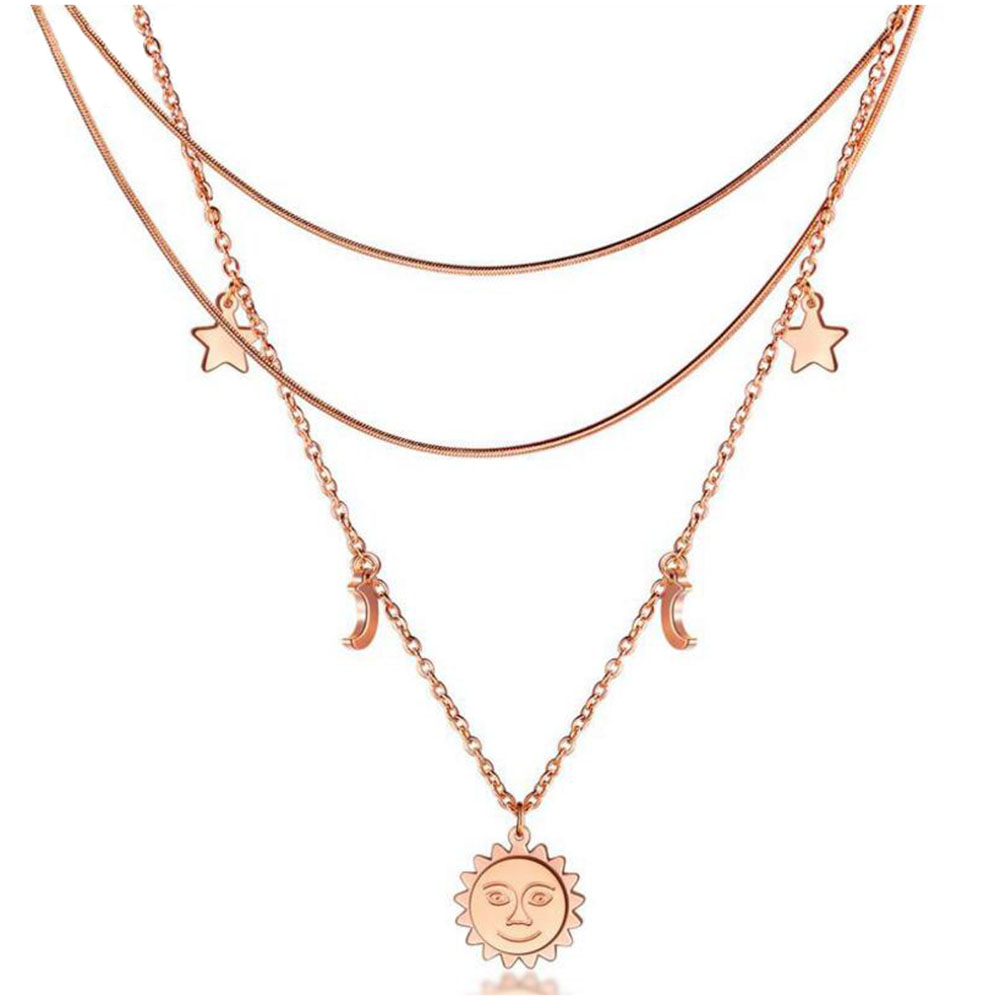 

Multilayer Stainless steel Necklaces & Pendants For Women Charm Gold Choker Necklace Bohemian Jewelry Wholesale