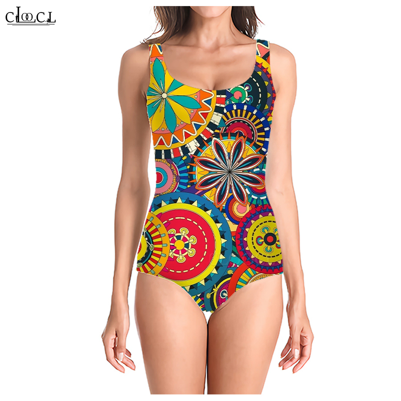 

CLOOCL 2021 Summer Geometric Camo Pattern 3D Printed Women Sleeveless Sexy Swimsuit Casual Fashion Swimsuits Beach One Piece Swimwear, Swimsuit 1
