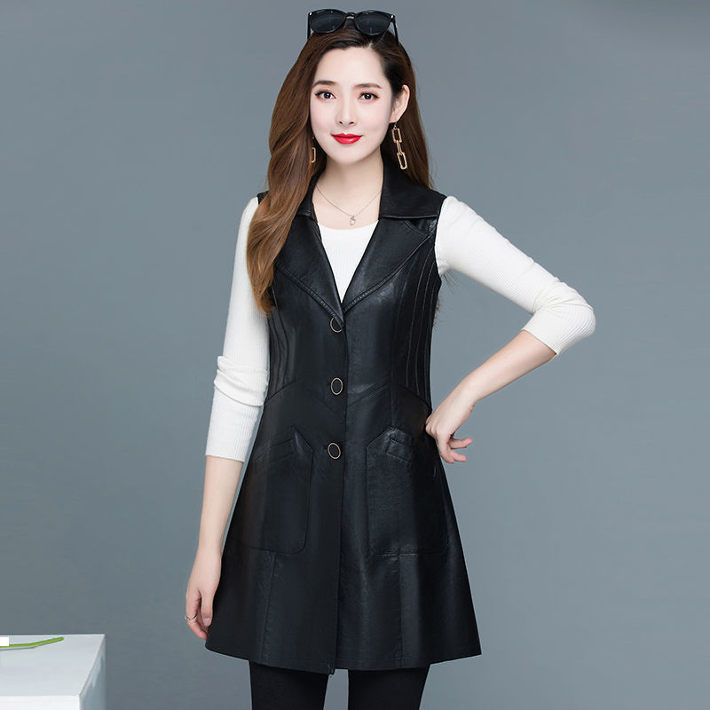 

New spring 2021 and Leather Autumn of plutonium from women long trench coat female sleeveless waistcoat y182 A40L, Heise