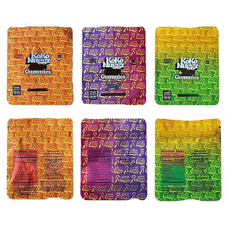 

KOKO NUGGZ RUNTZ BAGGIES EDIBLES MYLAR BAG 500MG 0.5G EMPTY PACKAGE RETAIL STORAGE SMELL PROOF ZIPPER POUCH