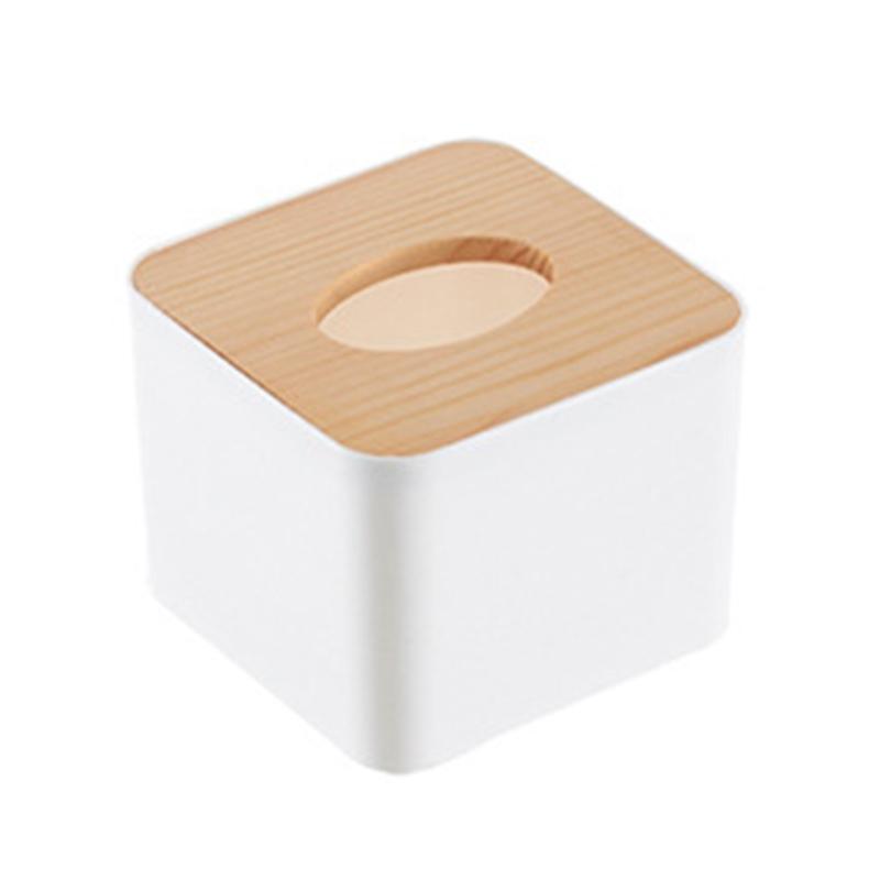 

Square Tissue Box Tissue Box with Wooden Lid Household Removable Mini Wooden