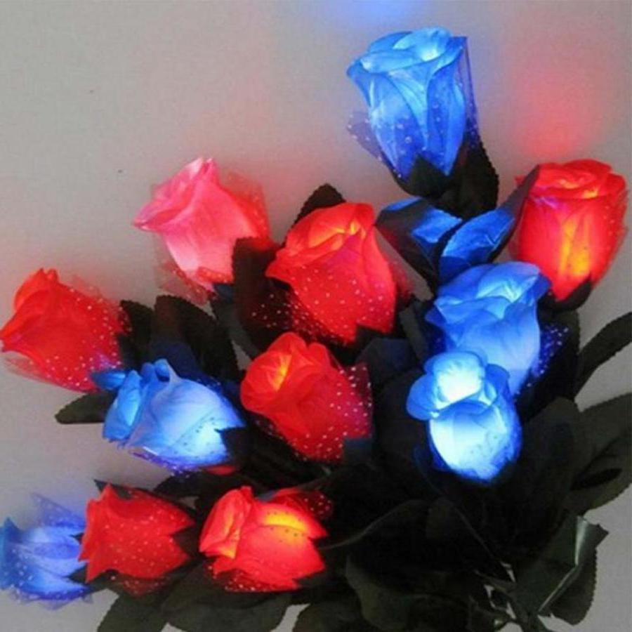 

LED Light Up Rose Flower Valentines Mothers Day Luminous Rose Wedding Engagement Glow Rose Valentines Day Roses