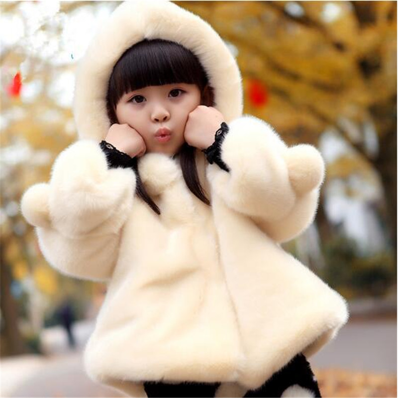 

Girls Clothing 2020 New Autumn Winter Artificial fur Baby Coats for Girls Soild Jackets For Kids Clothes Children Outerwear, White