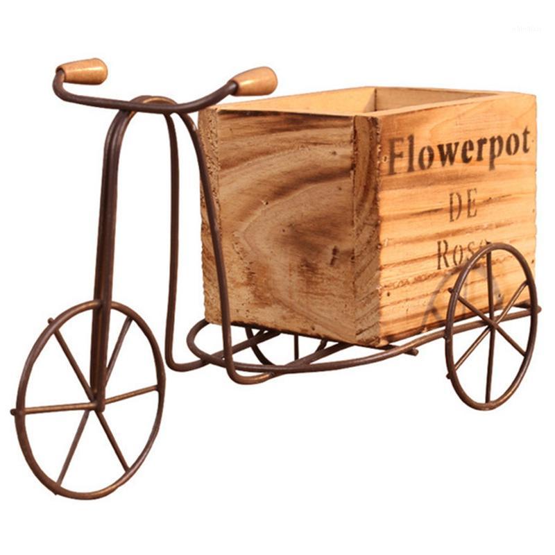 

Wooden Tricycle Model Flower Pot Wrought Iron Bicycle Flower Stand Indoor Storage Rack Home Garden Desktop Decor Crafts Gifts1
