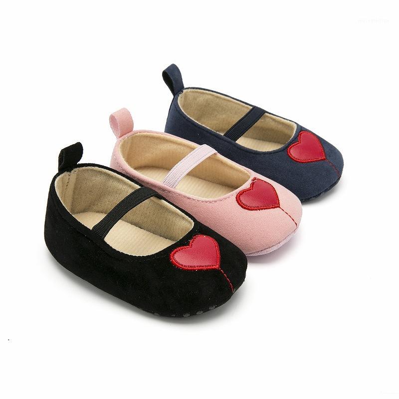 

Baby Shoes Infant Girls Soft Lovely Heart Princess Shoes Crib Infant Baby Sole Anti-slip First Walker1, Black