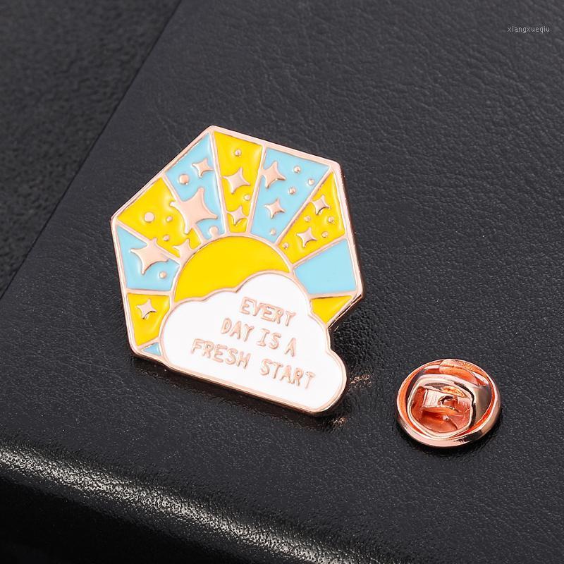 

Pins, Brooches Sun Umbrella Cloud Every Day Is A Fresh Start Cute Enamel Brooch Statement Encouragement Fashion Jewelry For Boy Girl Lapel P, Gray