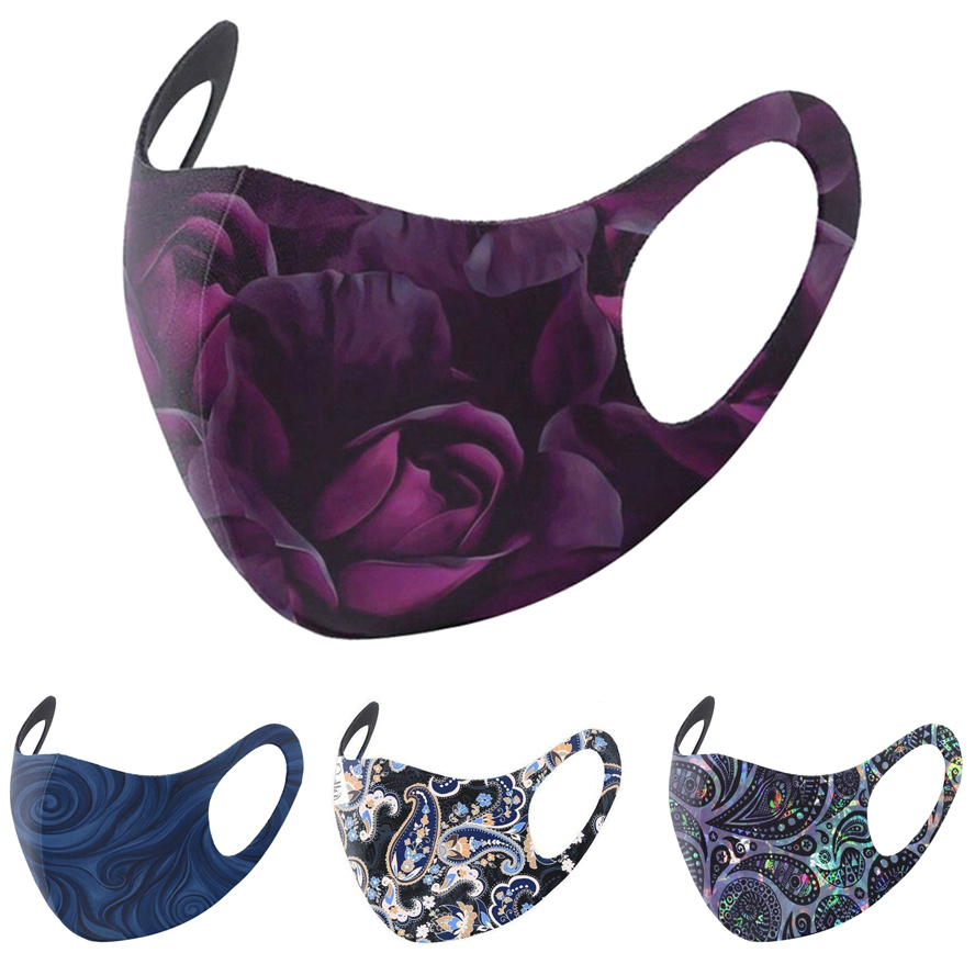 

designer mask fashion designers face masks foreign trade hot style breathable ice silk multicolor printing thin section washable waist mask