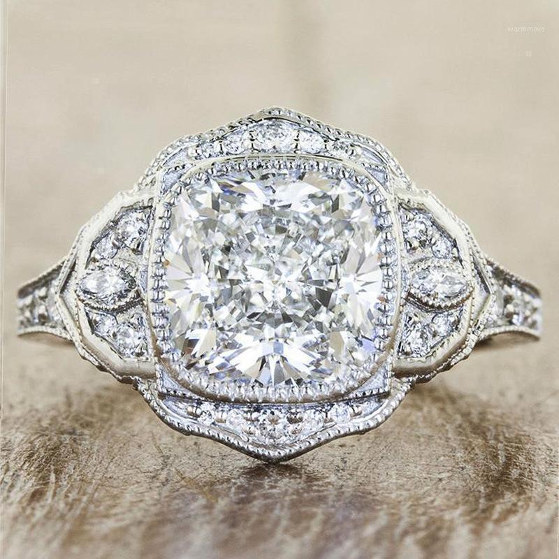 

Visisap Fashionable and Versatile Round Ring Rings Wedding for Woman Party Engagenment ins 2020 Luxurious high quality F0461