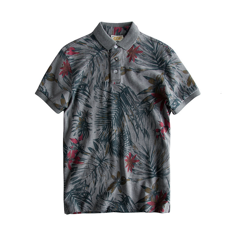 

2021 Summer New Trendy Style Camisas Para Hombre Colors Printing Men's Short-sleeved Shirt Polo Shorts Men Clothing Xqv2, As shown