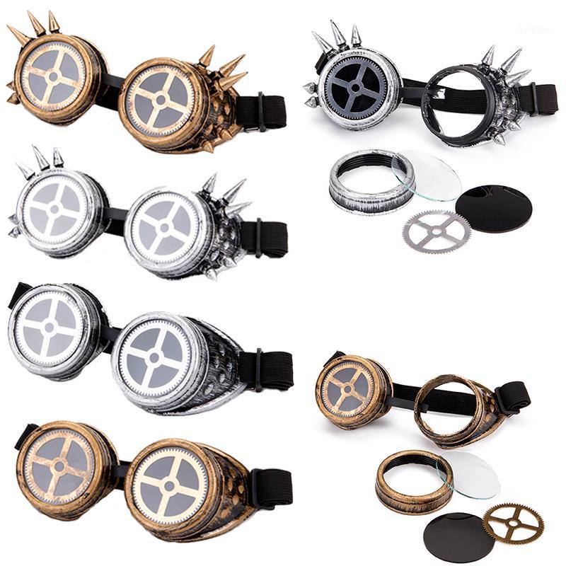

LELINTA Cross Lens Men Women Welding Goggles Gothic Steampunk Cosplay Antique Spikes Vintage Glasses Eyewear Goggles Punk Rivet1